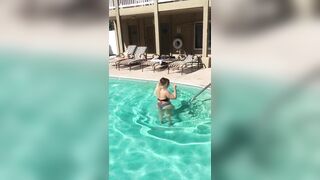 obese booty at the pool