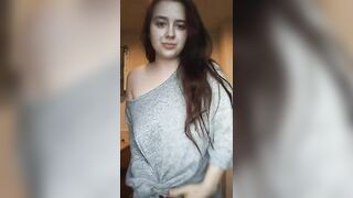 still in my pajamas ooops ???? - Big Boobs Gone Wild