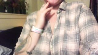 Playing with my titties in flannel - Big Boobs Gone Wild
