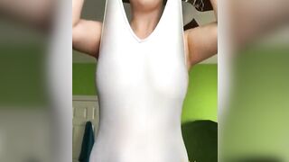 Larger Than U Thought: Taking Off Her Leotard
