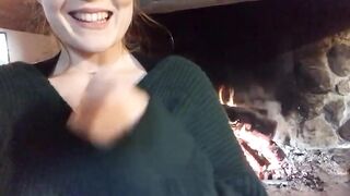 boobs out near the fireplace! - Bigger Than You Thought