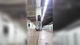 masturbating in the NYC Subway Station