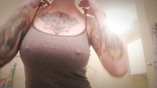 tattooed girl surprises with big untattooed tits - Bigger Than You Thought