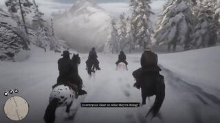 I got off the horse by accident right before a cutscene in red dead - Bigger Than You Thought