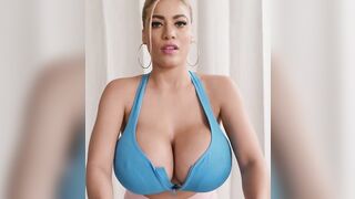 Bimbo Fetish: Amber Alena showing off her giant fake breasts