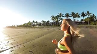 Hannah Polites Running on the Beach - Athletic Girls