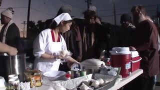 Ayumi Shinoda fucks a homeless black guy