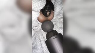 New to busting, this percussion massage gun definitely pushes my limits. - Ball Busting