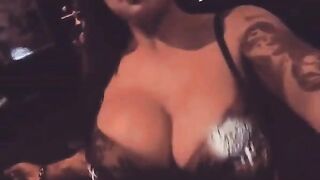 Peggy bouncing for the boys - Barely Contained Tits