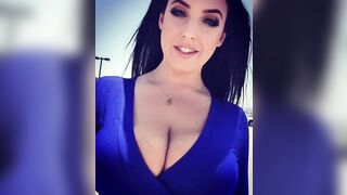 Boobs are Barely Contained: Bouncing in a Blue Costume