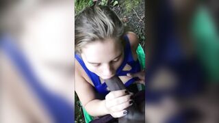 BBC Strumpets: Fitness babe swallows down a BBC in the woods