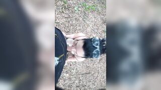 BBW Hardcore: Engulfing cock in the woods