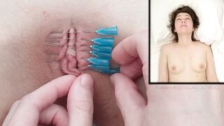 Getting her pussy sealed with needles