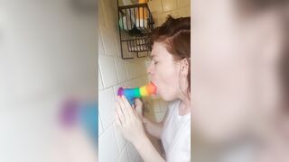 Smearing Lipstick on my Dildo: +Gifs&Gagging Sounds?? in Comments - BDSM Gone Wild
