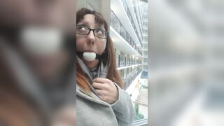 S&m Gone Wild: Gagged Elevator Ride
