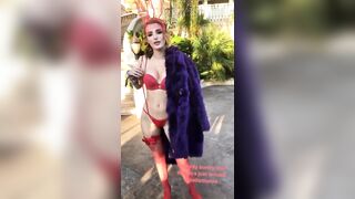 Spinning in a red thong - Bella Thorne
