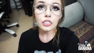 Miss Banana is playing with cum