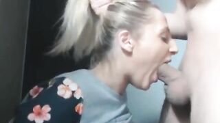 Dilettante gal mouth pumping with large cock