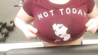 Just dropping my breasts at the gym