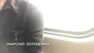 Flashing tits in a crowded train