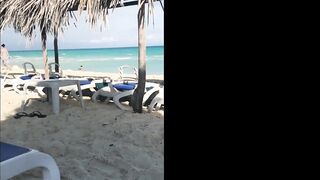 She fingers her vagina at the beach