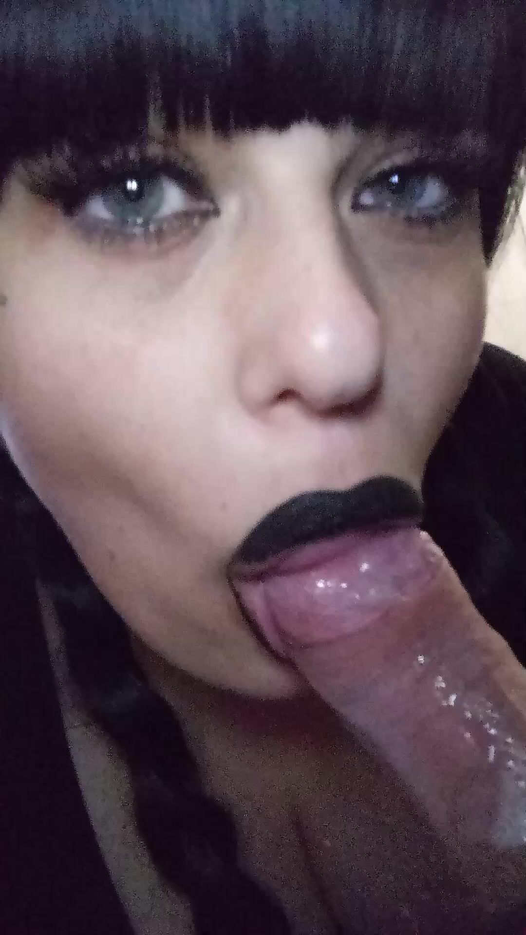 Black lipstick blowjobs