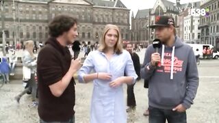 dutch hotty takes a dare on live TV