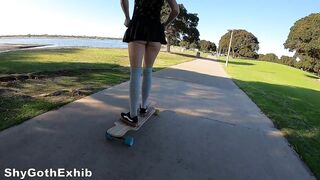 Learning to londboard, figured mini skirt w/o panties was the way to go ;)