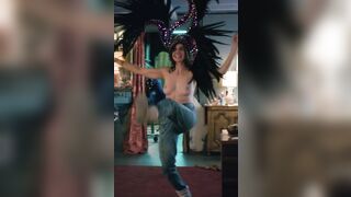 Alison Brie dancing topless