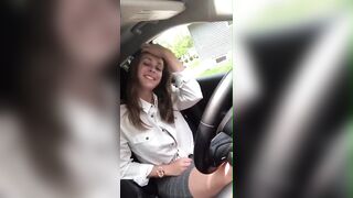 Revealing herself in the car