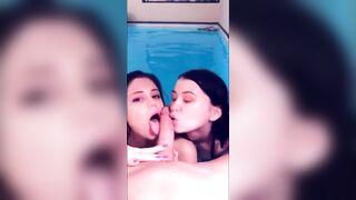 Two girls and a pool noodle